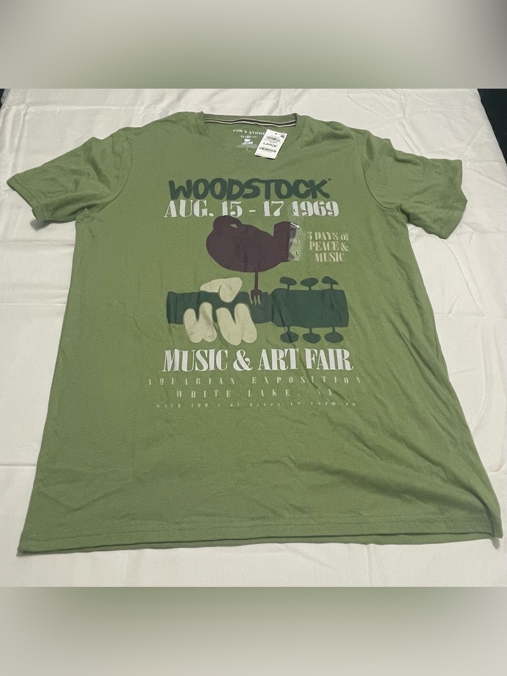 Sun + Stone Olive Green Woodstock Graphic Tee